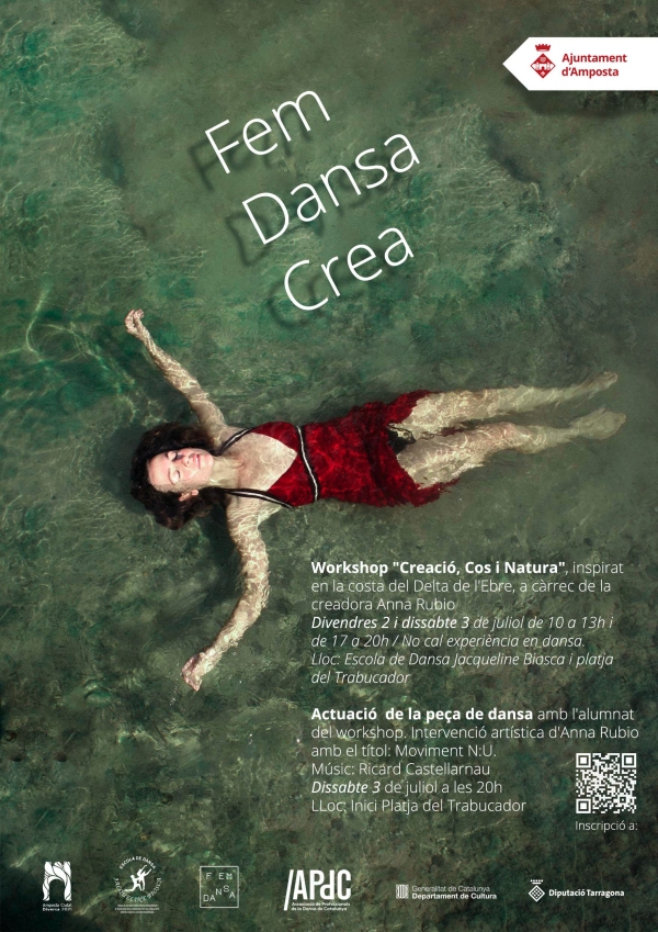 Ajuntament d´Amposta > agenda > Workshop de dansa "Creació, Cos i Natura", a càrrec de la creadora Anna Rubio