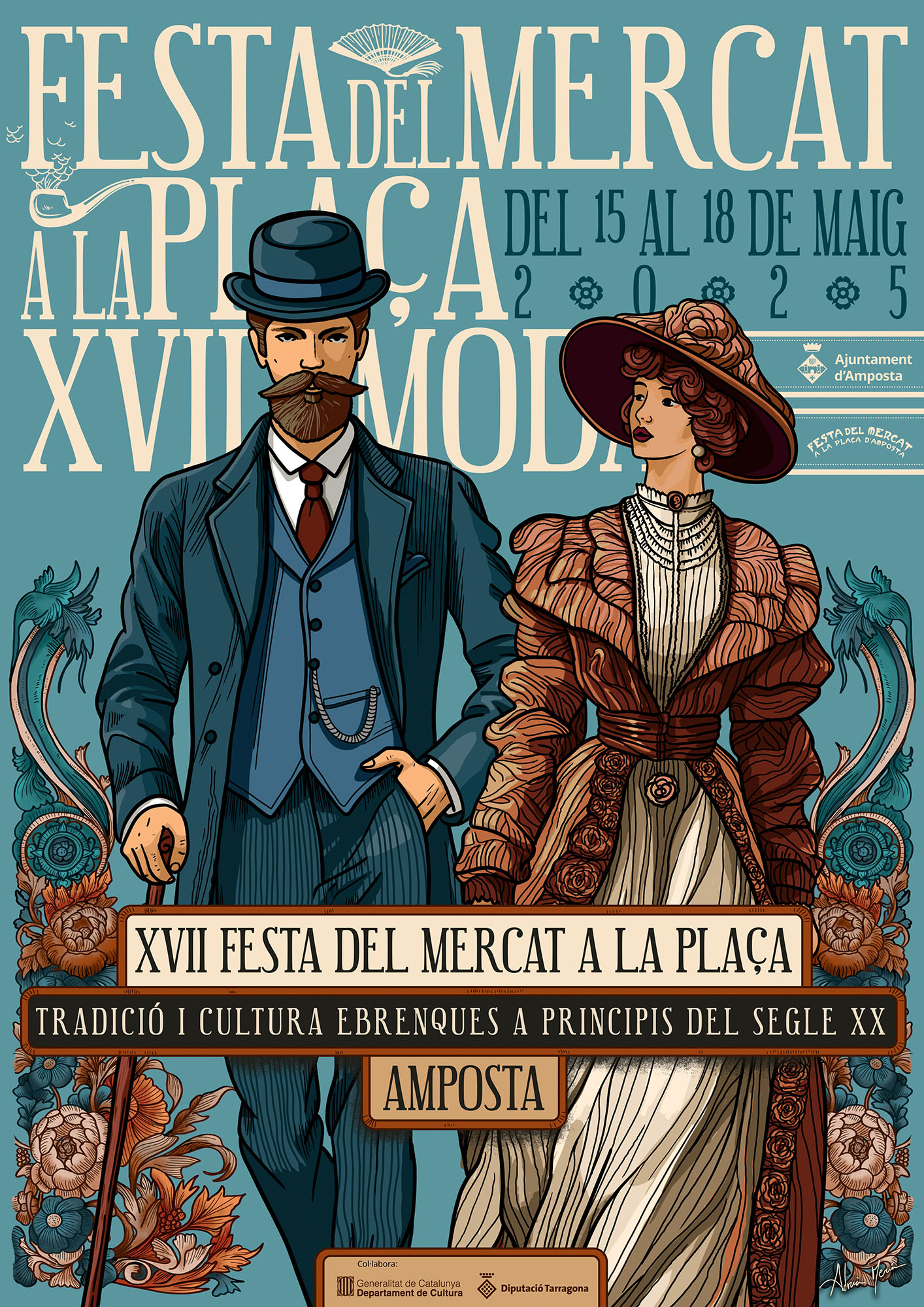 Cartell XVII Festa del Mercat a la Plaça 2025 a Amposta