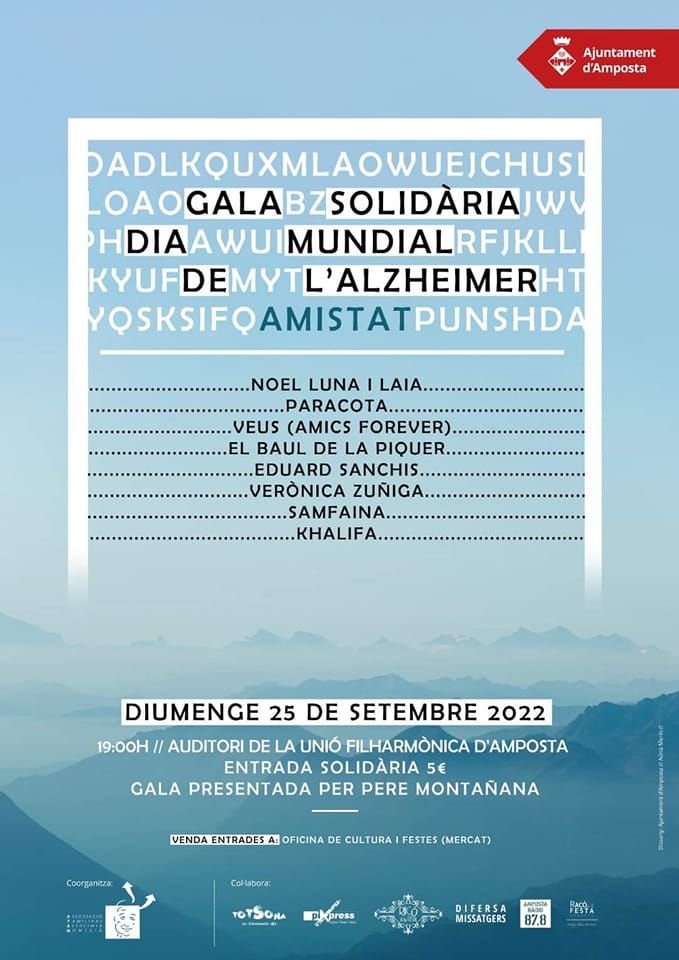 Ajuntament d´Amposta > agenda > 5a Gala solidària setmana mundial de l’Alzheimer