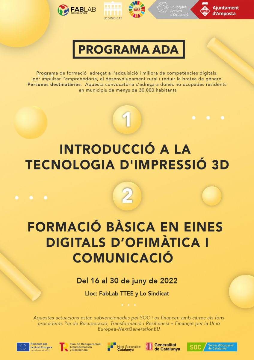L’Ajuntament d’Amposta s’adhereix al Programa ADA per formar a les dones en eines digitals