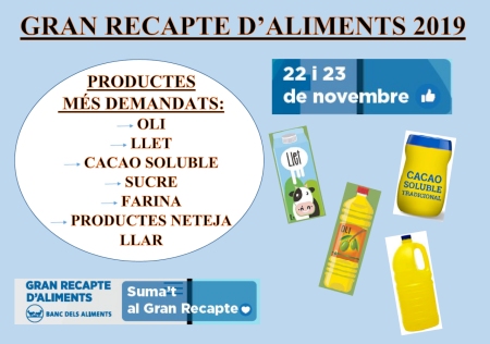 Ajuntament d´Amposta > agenda > Gran recapte d’aliments 2019