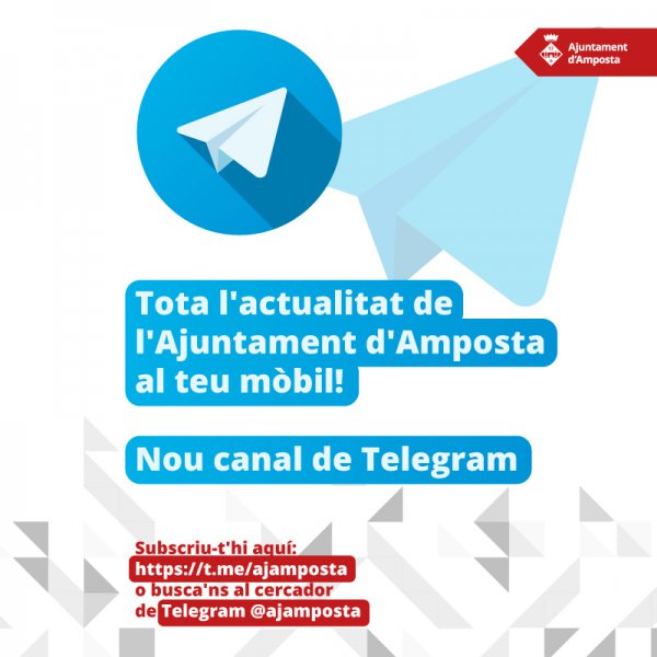 L’Ajuntament d’Amposta obre un canal de Telegram per difondre l’actualitat municipal