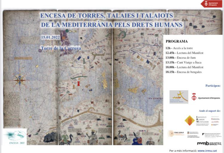 Amposta se suma a l’acció pels drets humans d’encesa de llum des de torres i talaiots costaners