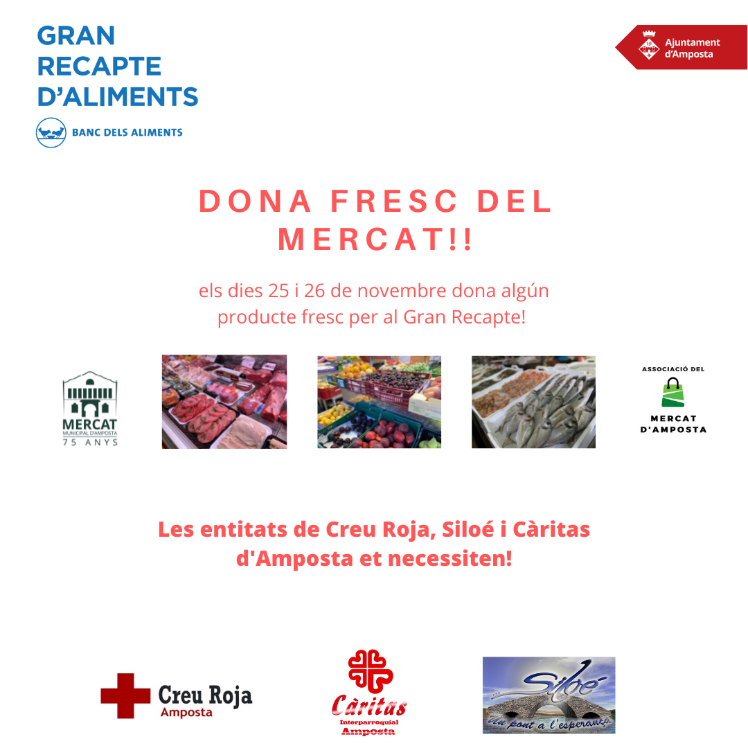 El Mercat Municipal organitza un recapte de productes frescos el 25 i 26 de novembre