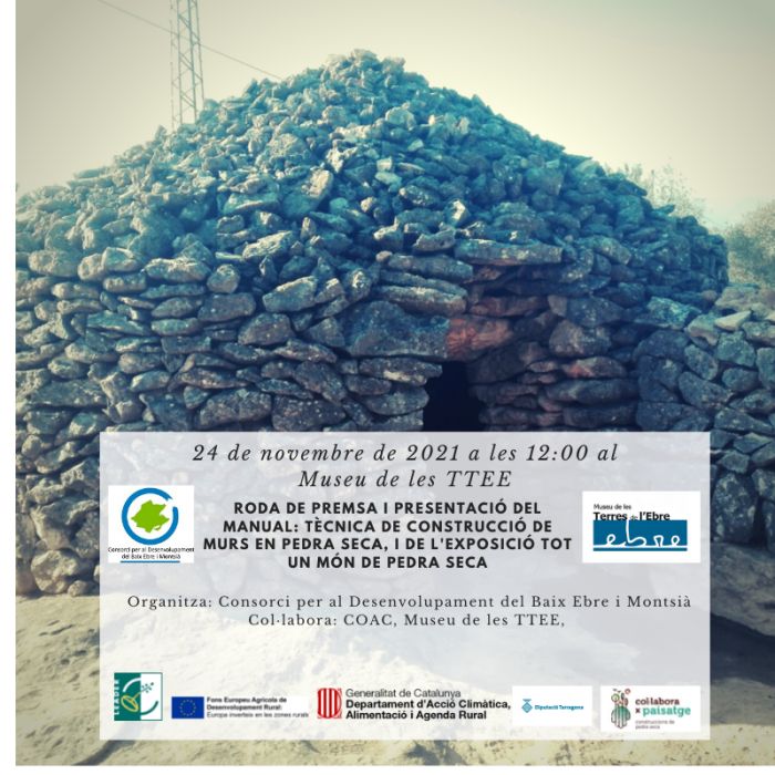 Ajuntament d´Amposta > agenda > Presentació del manual "Tècnica de construcció de murs en pedra seca: regles professionals" i inauguració de l’exposició "Tot un món de pedra seca" 