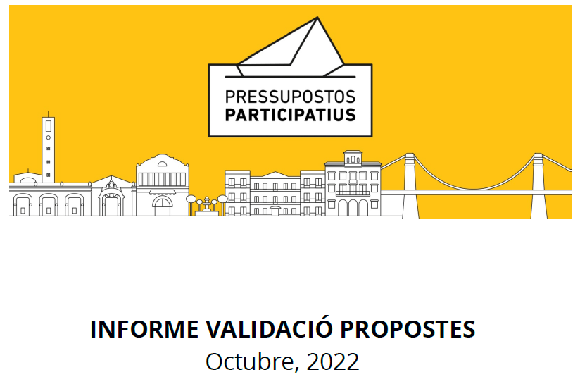 Informe de validació de les propostes de Pressupostos Participatius 2022-2023