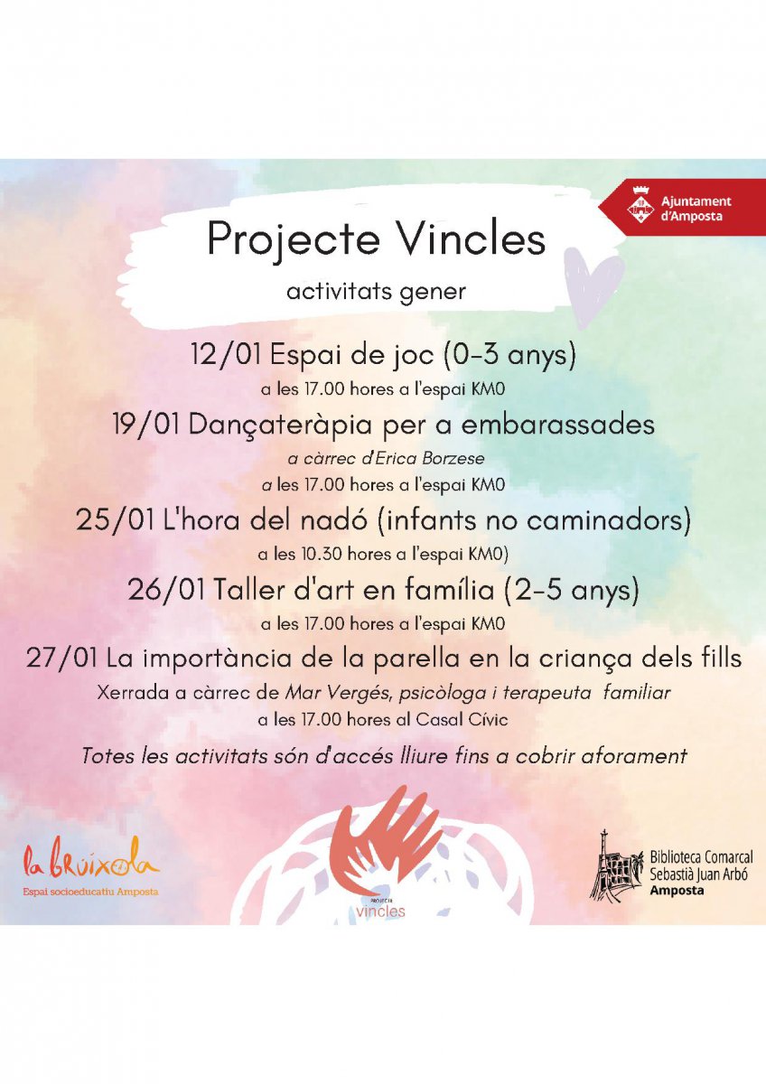 El projecte vincles enceta el 2023 amb més activitats de criança per a infants i embarassades