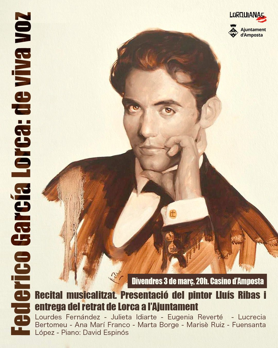 Ajuntament d´Amposta > agenda > Recital "Federico García Lorca: de viva voz", a càrrec de Lorquianas