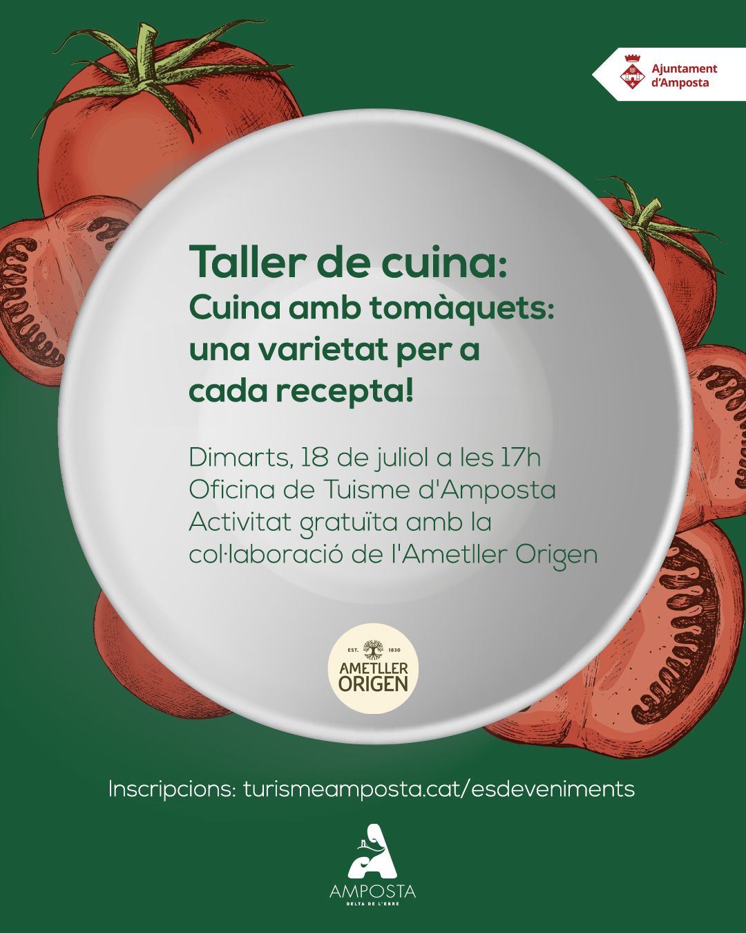 Ajuntament d´Amposta > agenda > Taller de cuina: "Cuina amb tomàquets: una varietat per a cada recepta!"
