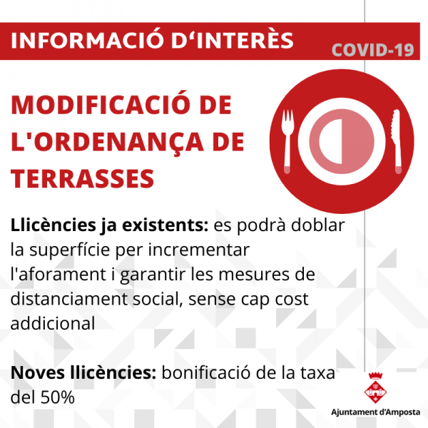 COVID-19: Els bars, cafeteries i restaurants podran doblar la superfície de la seva terrassa sense cap cost addicional