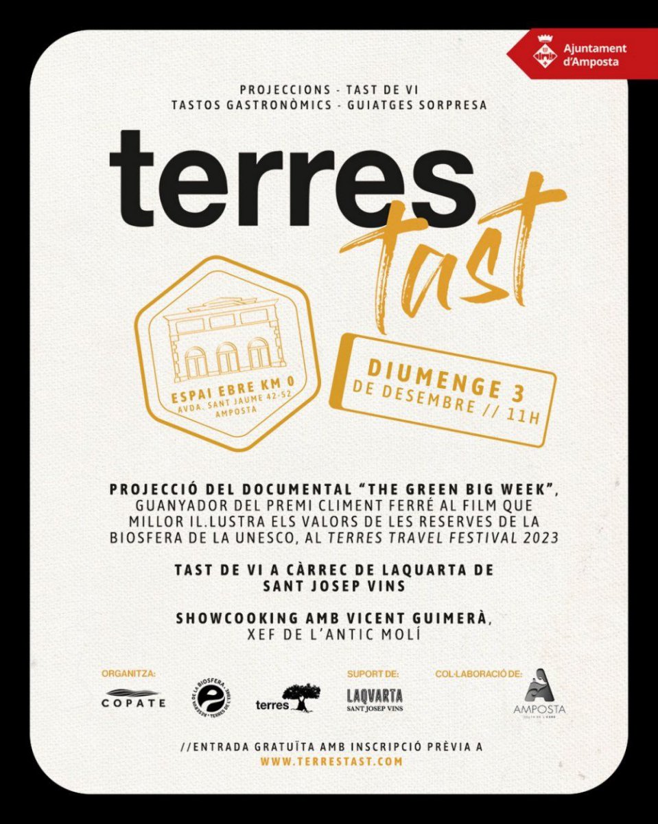 Ajuntament d´Amposta > agenda > TerresTast: Tast de vi a càrrec de Laquarta de Sant Josep Vins