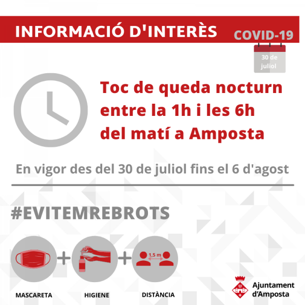 El toc de queda nocturn entra en vigor a Amposta aquesta matinada
