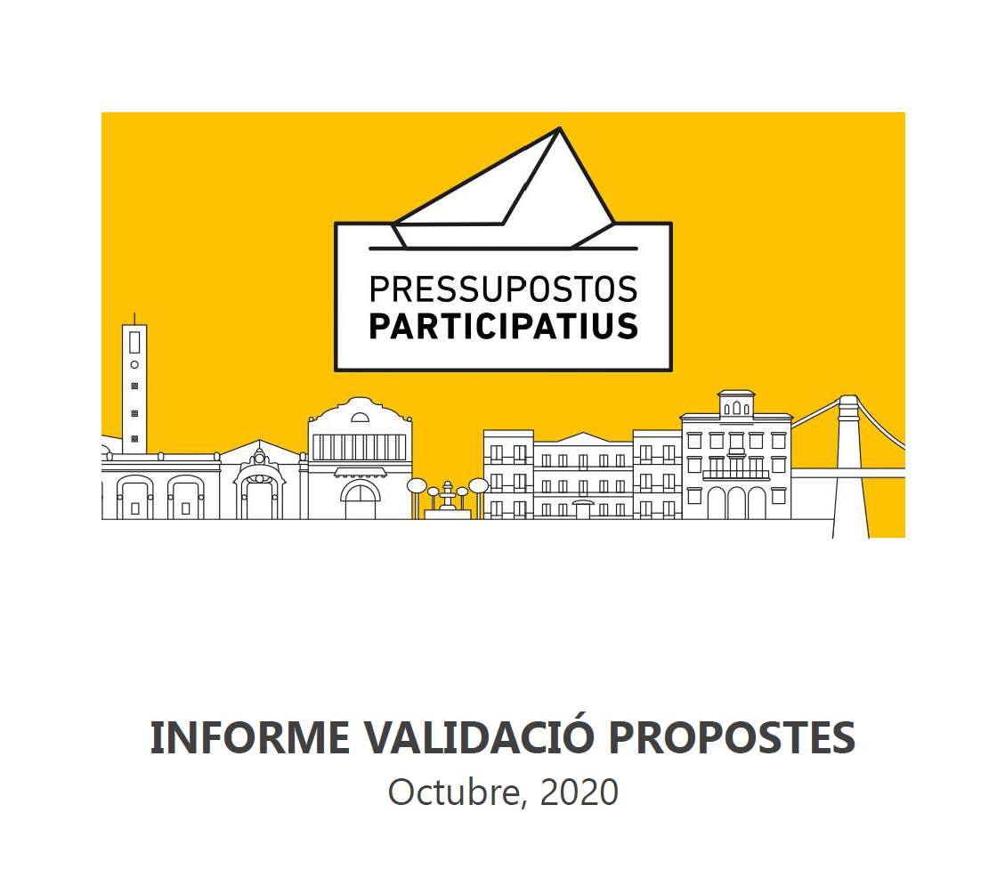 Informe de validació de les propostes (octubre de 2020)