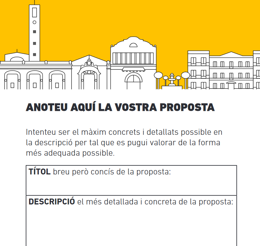 Formulari de les propostes