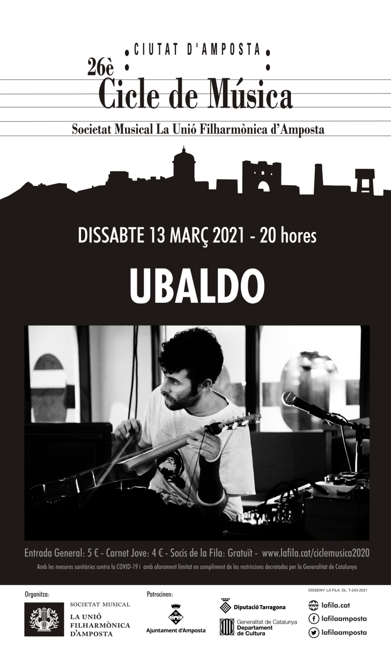 Ajuntament d´Amposta > agenda > 26è Cicle de Música Ciutat d’Amposta: Ubaldo