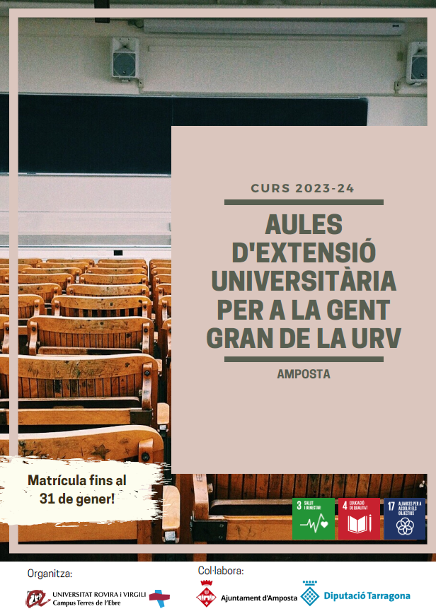 Tornen les Aules d’Extensió Universitària de la URV amb cinc conferències al llarg del primer trimestre de l’any