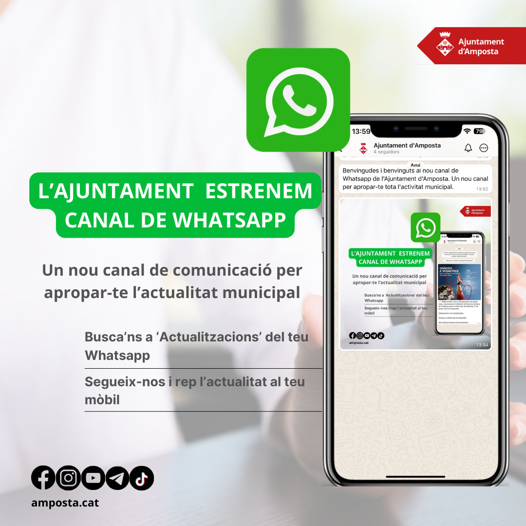 Canal de Whatsapp de l’Ajuntament d’Amposta