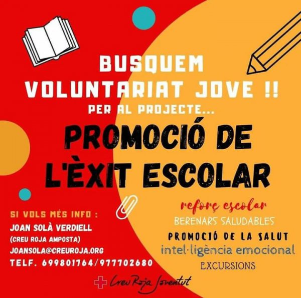 Crida al voluntariat: Reforç escolar